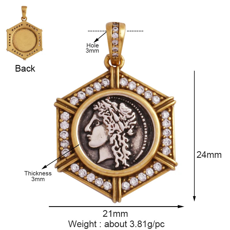 Eleganter Anhänger im antiken Gold Design als Schmuckzubehör-Yabubestshop