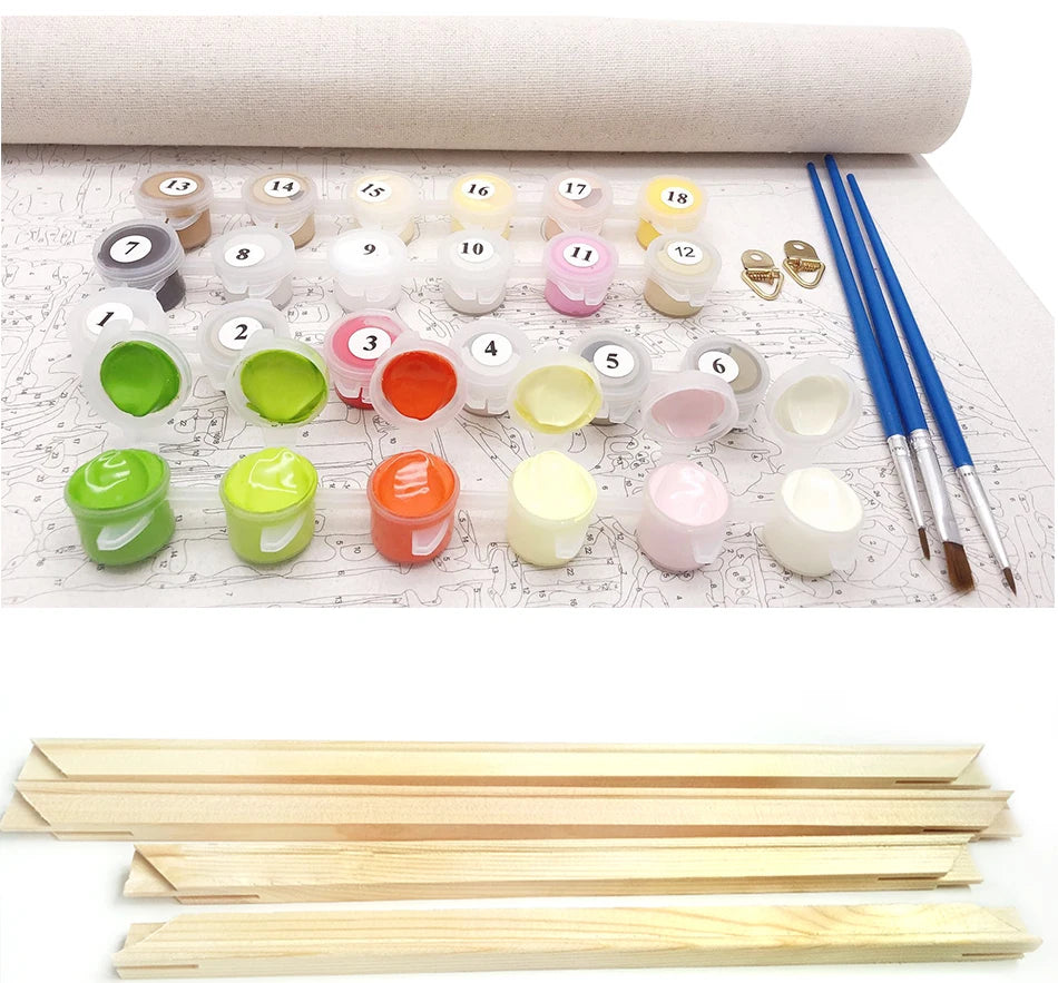 Gatyztory 40x50cm Ölgemälde durch Zahlen Blumen Leinwand