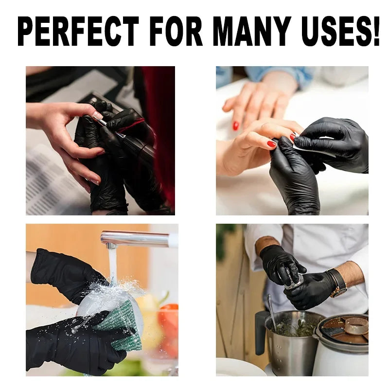 50/100 Stück schwarze Nitrilhandschuhe für den vielseitigen Einsatz