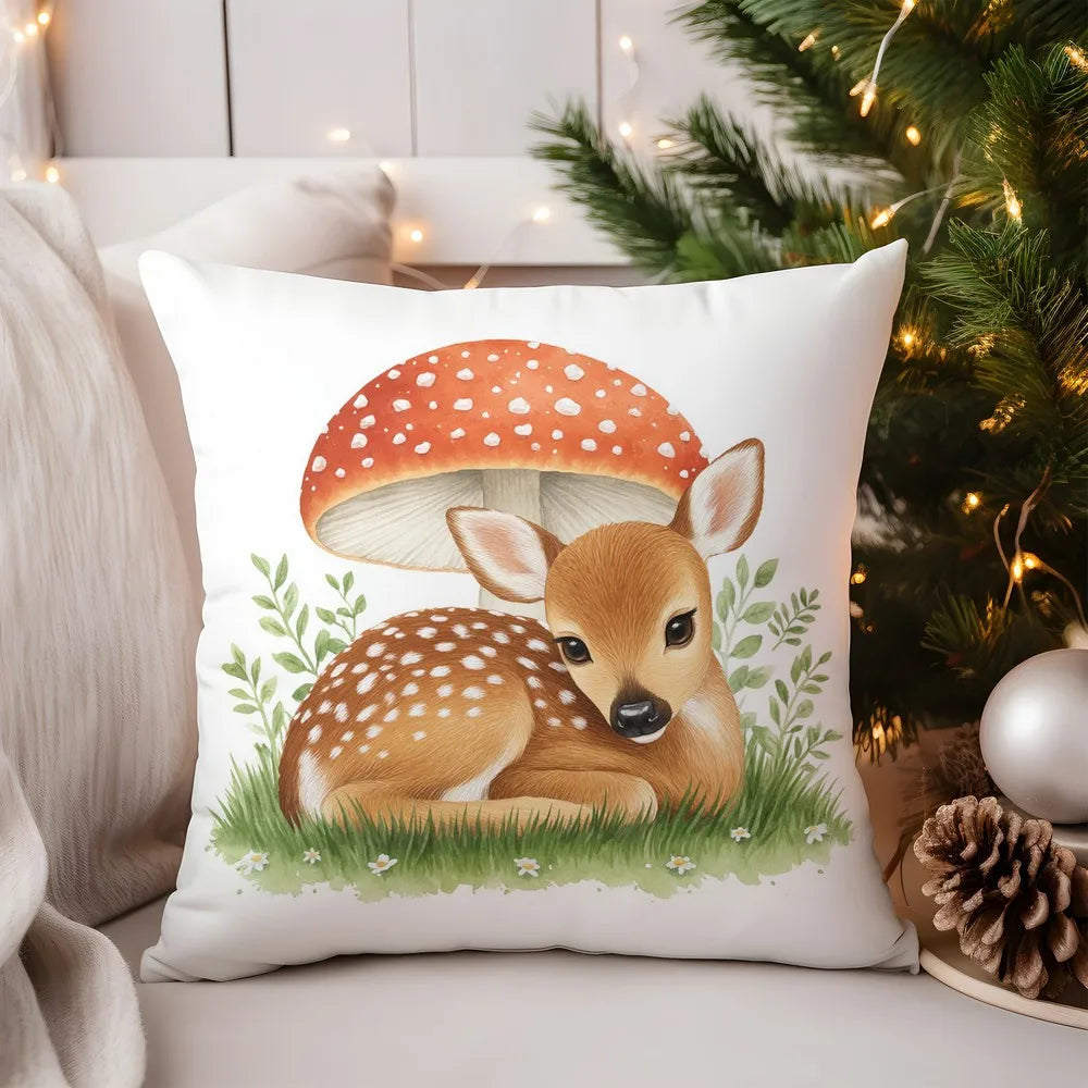 Gemütlicher Kissenbezug mit Highland Kuh und Holly Muster