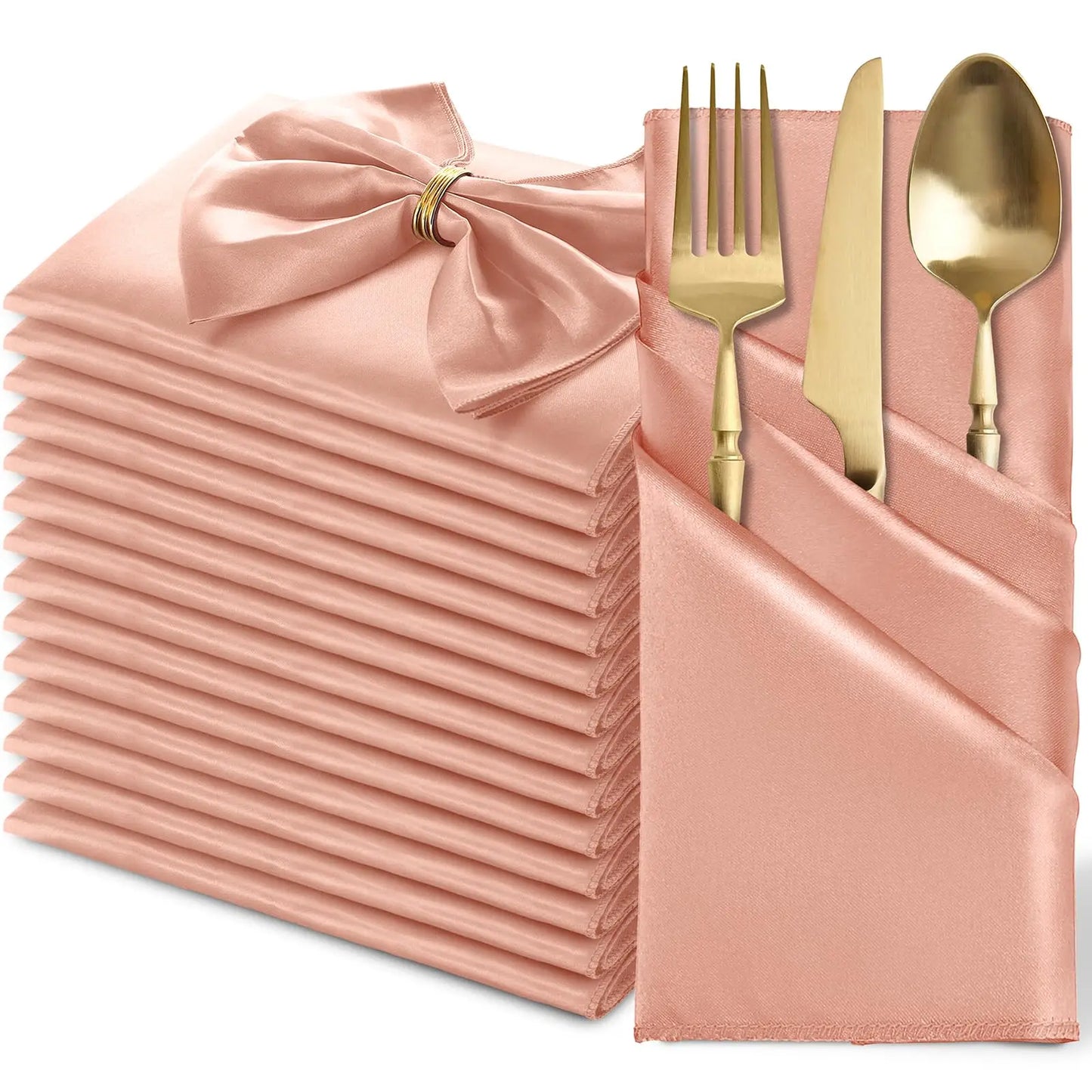 12 rote Satin Servietten 30x30 cm waschbar seidig weich für Event Deko