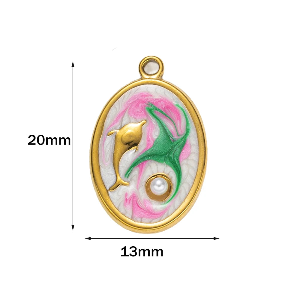 5-teiliges Edelstahl Charms Set Seestern golden für Schmuck DIY