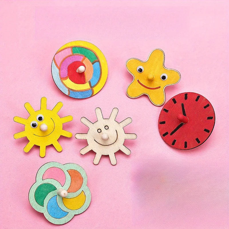 16-teiliges Holz-Kreisel Bastelset zum Malen und kreativen Gestalten