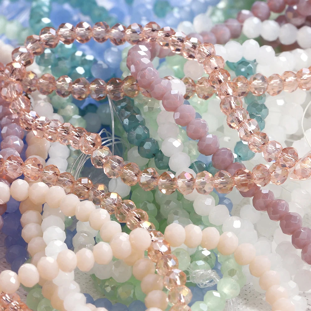 120 Kristall Glas Rondelle Perlen - Facettierte Spacer Perlen-Yabubest - Home & More