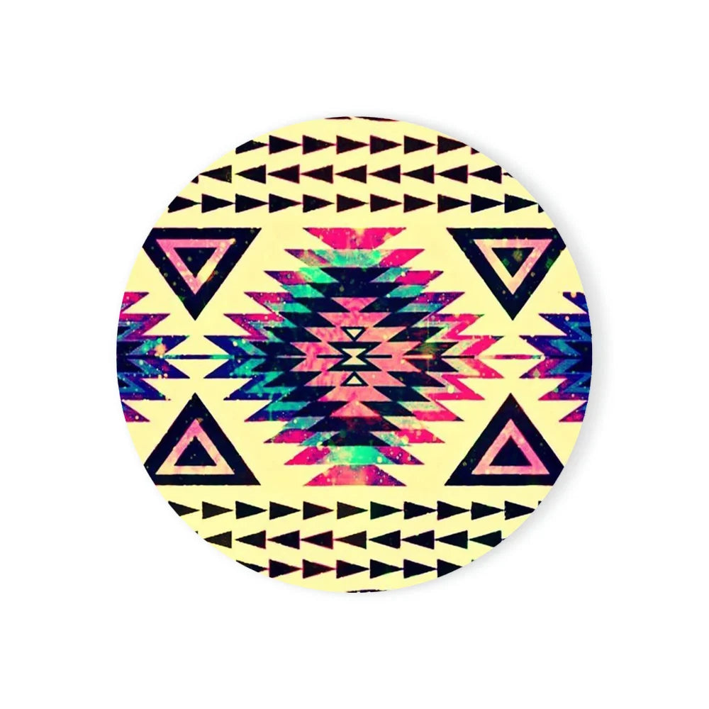 Runde Keramik Untersetzer Böhmischer Stil mit Kork Basis 6er Set