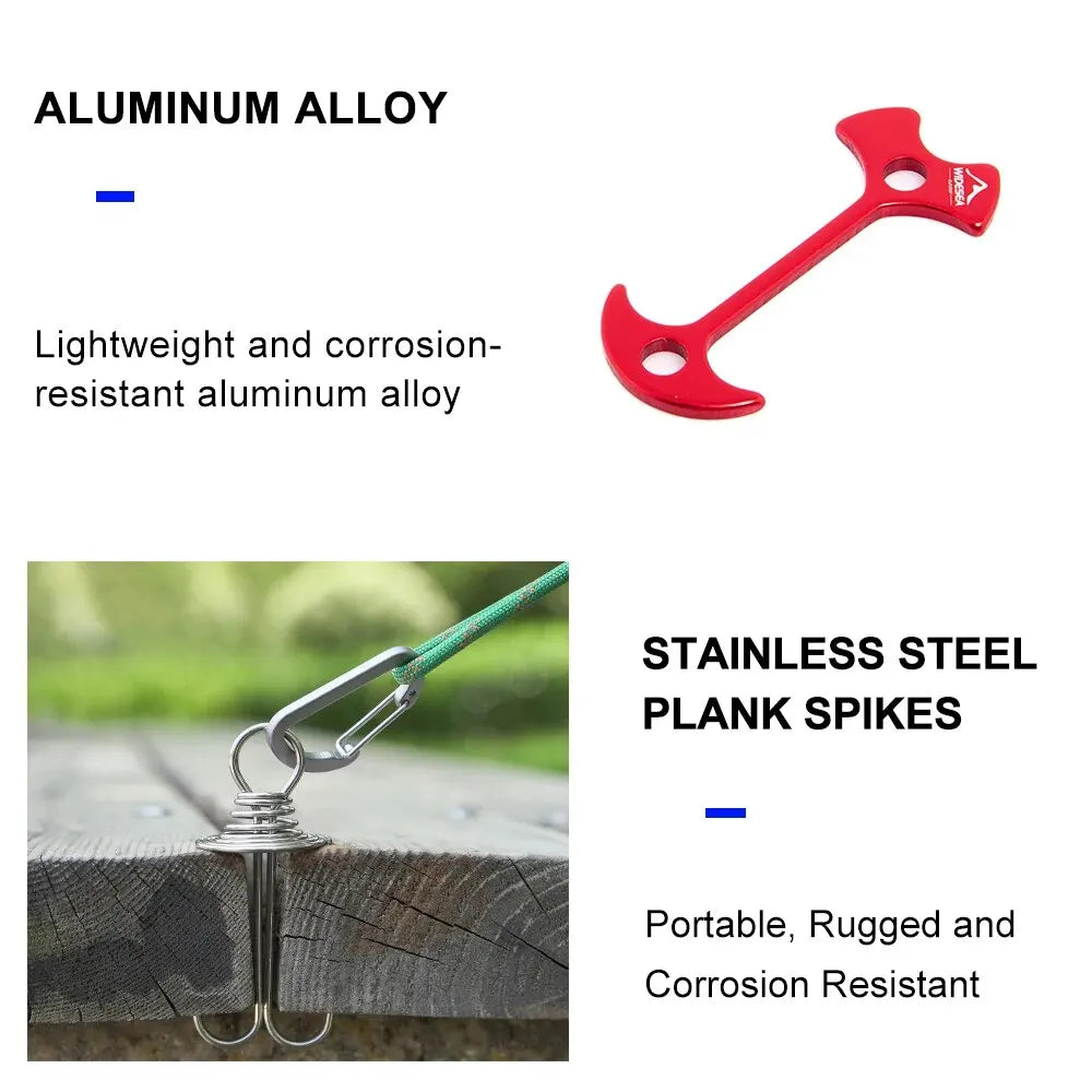 4-teiliges Camping Karabiner Set Spirale Fischknochen Zelt Haken