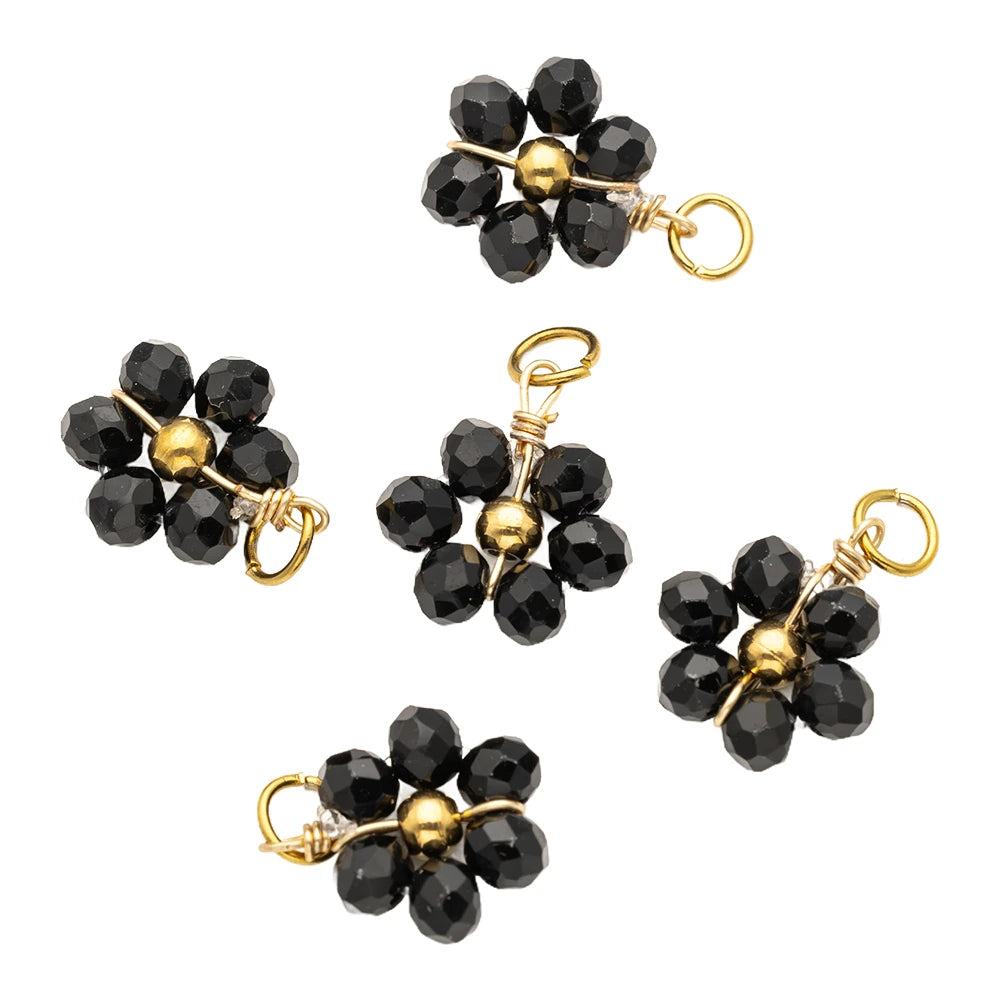 10er Set Edelstahl Blumen Charms für DIY Schmuckherstellung 10x16 mm