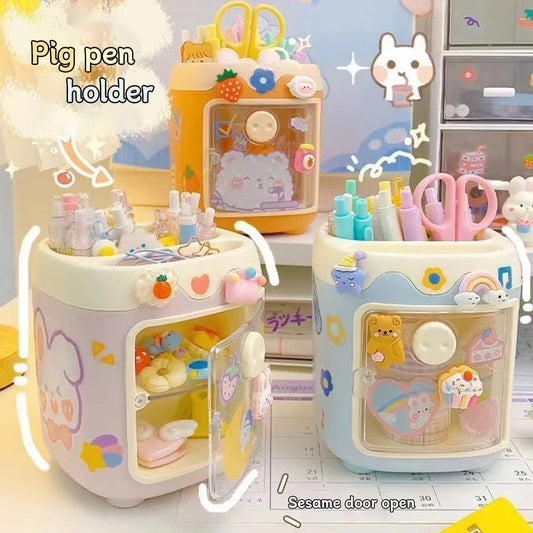Cartoon Stifthalter mit 6 Fächern Nordic Design für Schule Büro Organizer
