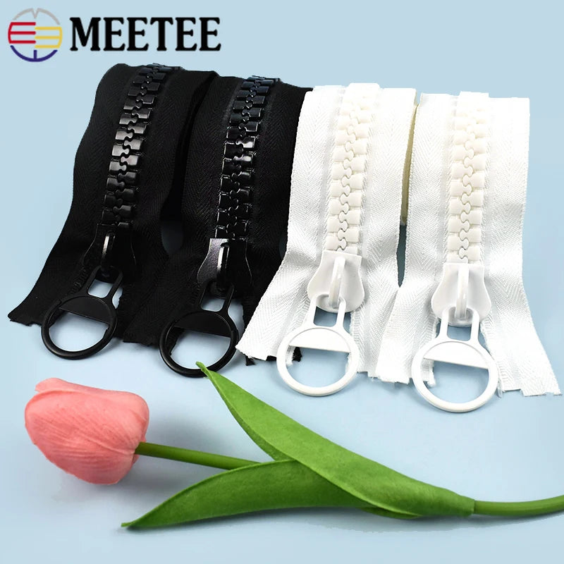 Extra grosser Resin Reissverschluss offen 60-200 cm fuer Jacken Taschen