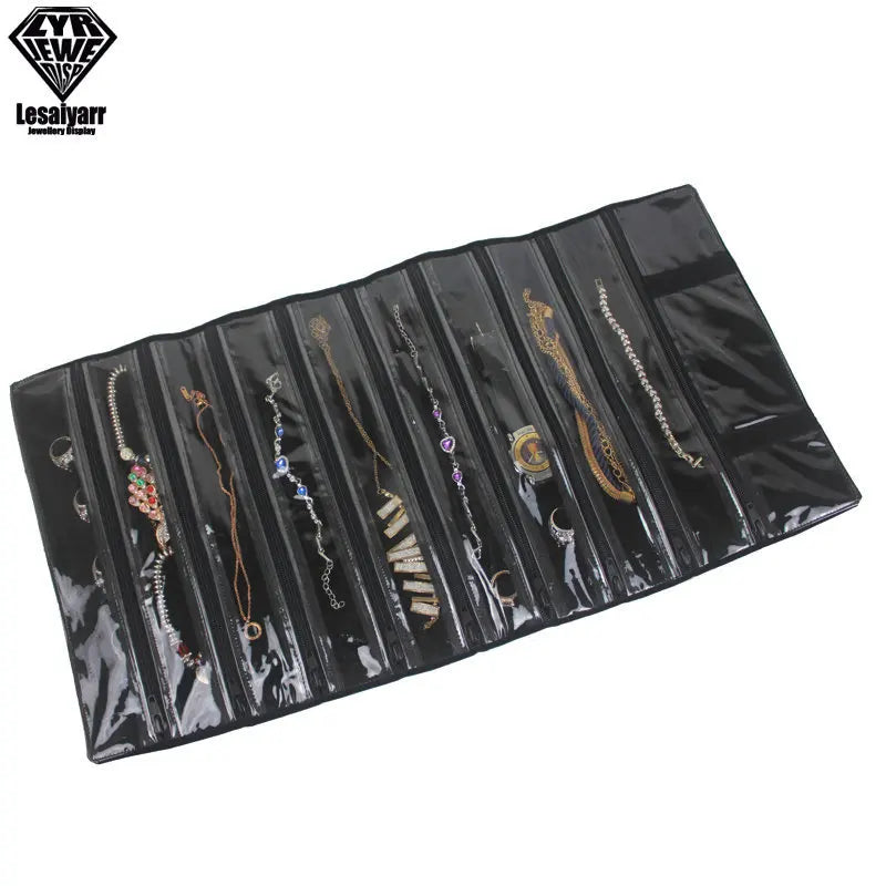 Praktische Samt Schmuckrolle für Ketten & Armbänder Reiseorganizer