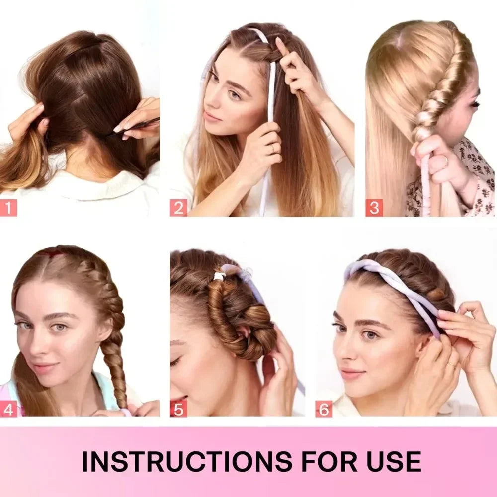 Weiche Heatless Lockenwickler mit Satin Stirnband für sanfte Locken