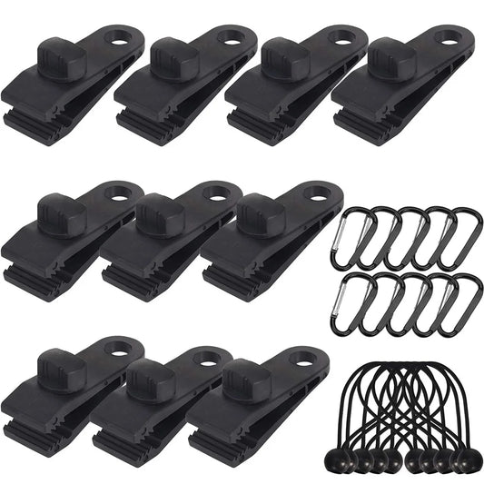 5 oder 40 Stück Zeltclips Plane-Seil-Clips Markisen Klemmen Camping