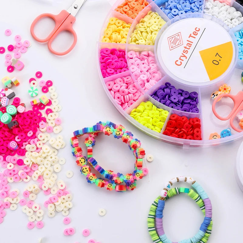 DIY Tonperlen Armband Set mit Buchstaben Alphabet Charms Schmuck basteln