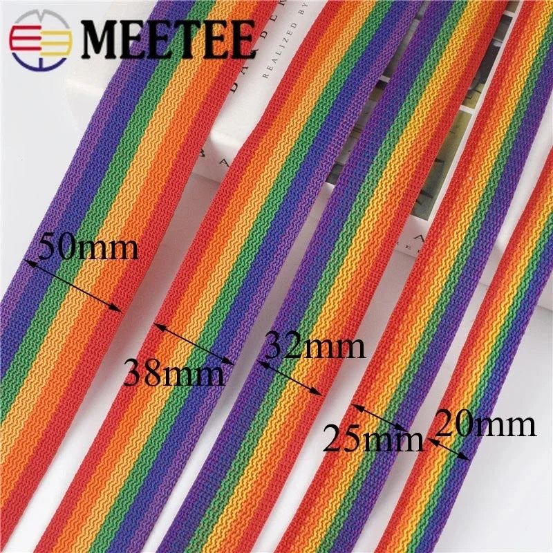 Regenbogen Nylon Gurtband 5/10m 20-50mm für Rucksack, Gürtel, DIY