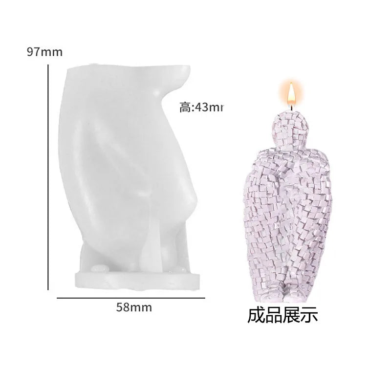 Abstrakte Denker Statue Silikon Kerzenform für DIY Kerzen und Resin
