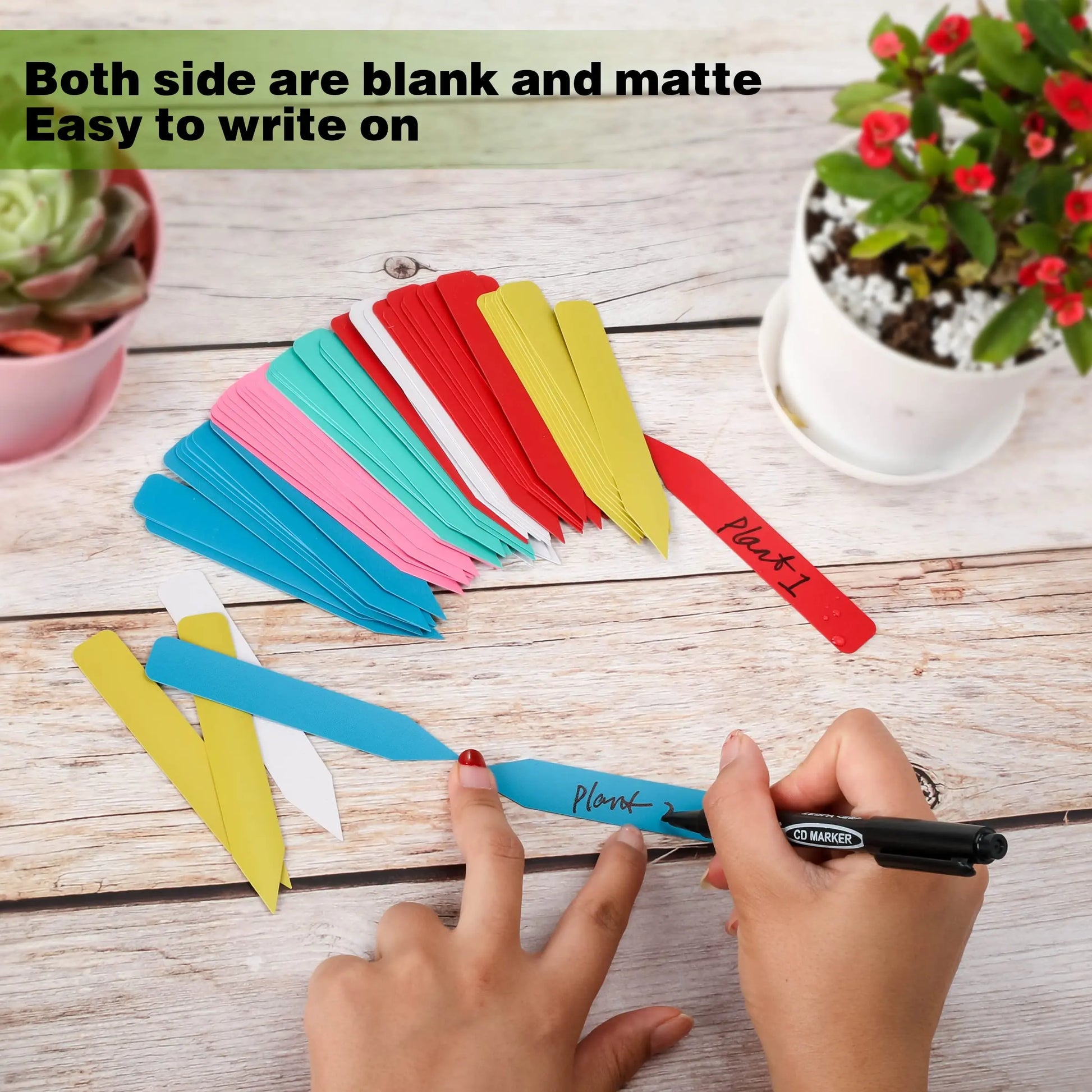 100 Stück Pflanzen-Namensschilder 10,2 cm aus Kunststoff für Garten und Setzlinge-Yabubest - Home & More