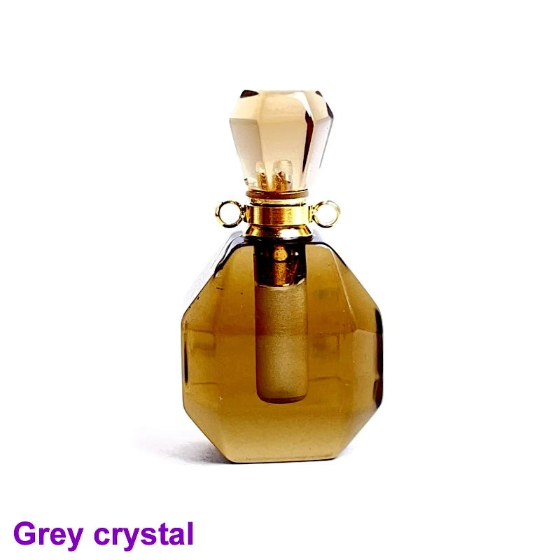 Unregelmäßige Naturstein Parfümflasche Anhänger – Amethyst Tigerauge Öl Diffusor