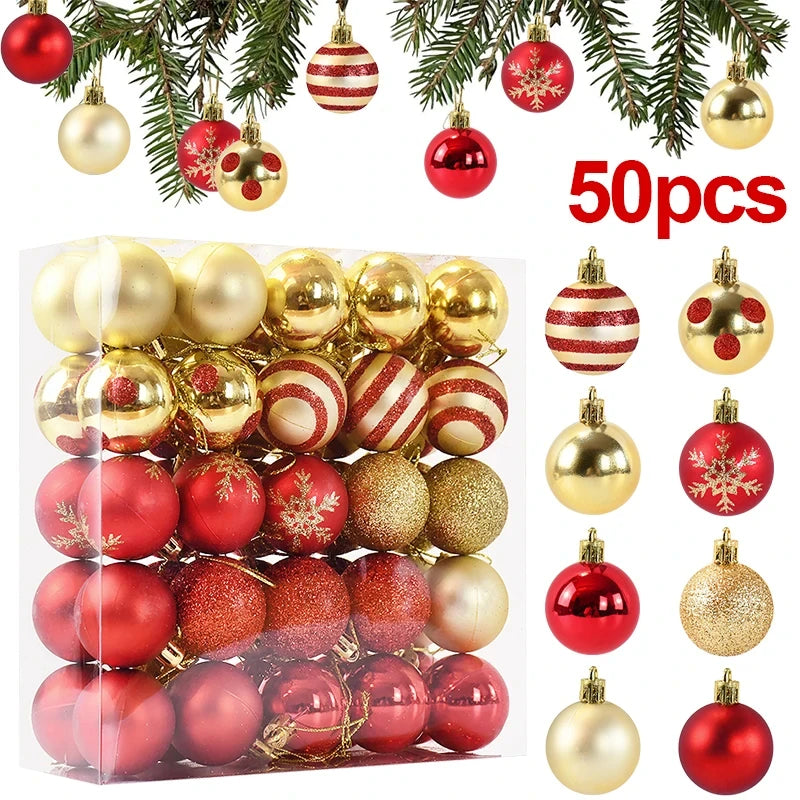 50er Set Weihnachtskugeln für Baumdekoration und Festdeko