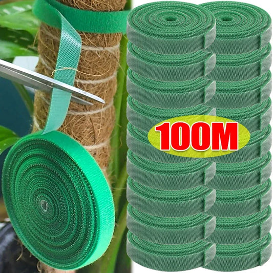 Nylon Gartenband Wiederverwendbare Kabelbinder Pflanzenstütze Klettverschluss