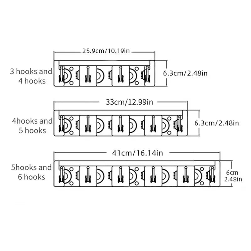 Multifunktionaler wandmontierter Mopphalter mit 3-5 Positionen – platzsparend - robust