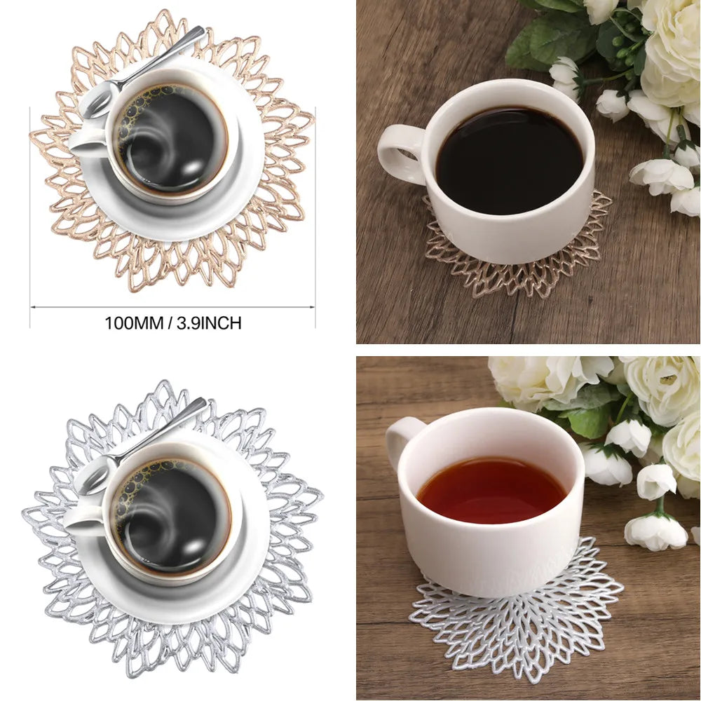 Hohl Vinyl Blumen Tischsets Untersetzer 10/38cm Küche Hochzeit Deko