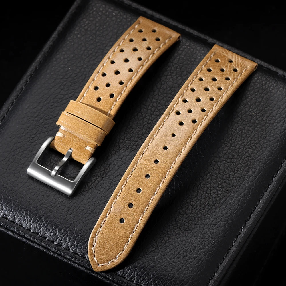 Vintage Uhrenarmband aus echtem Rindsleder in drei Breiten