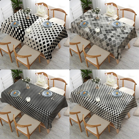 Praktische Rechteck Tischdecke mit Karomuster wasserdicht