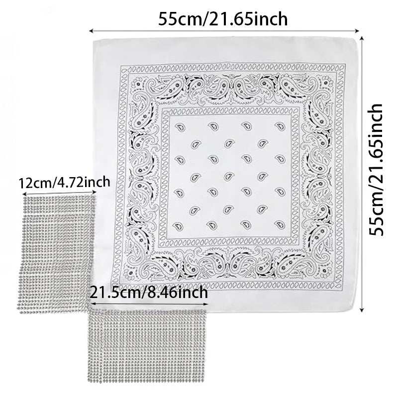 Vielseitiges Paisley Bandana mit Strassfransen für Frauen und Männer
