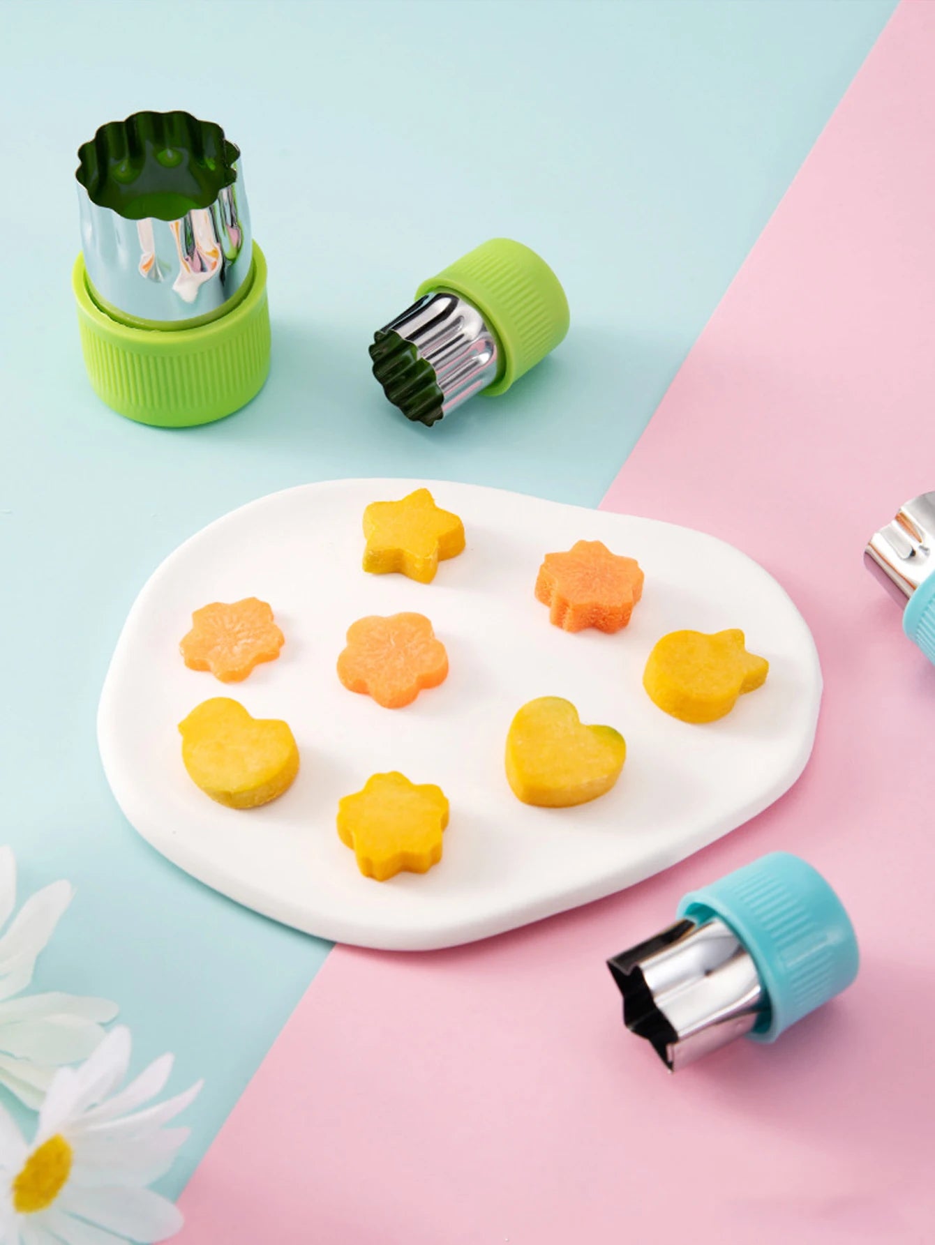 12tlg. Mini Obst Gemüse Ausstecher Set für Kinderessen - Bento Boxen