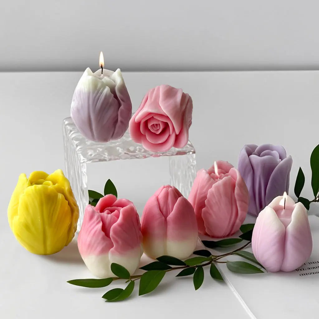 DIY Tulpen Silikonform für Duftkerzen Schokolade Kekse und Harz