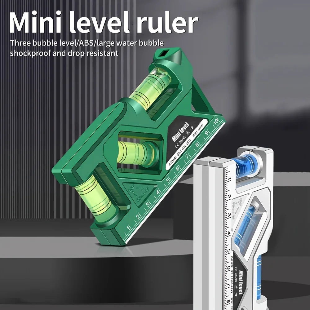 Magnetische Mini Wasserwaage mit Lineal und Winkelmesser