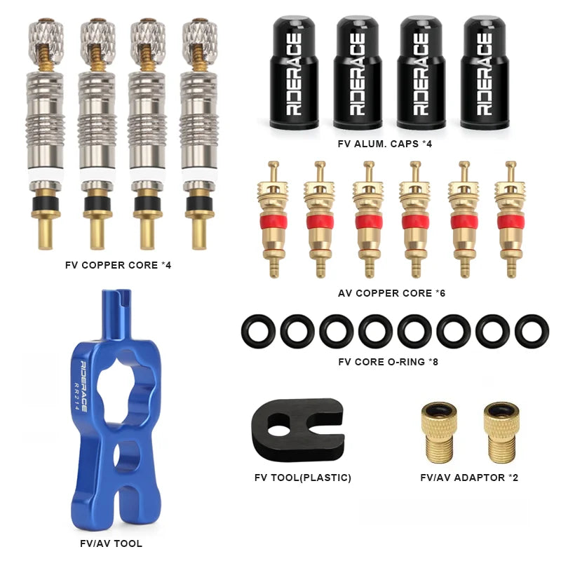 Präzises Presta Tubeless Ventil Core Kit – langlebig, abnehmbar - dicht