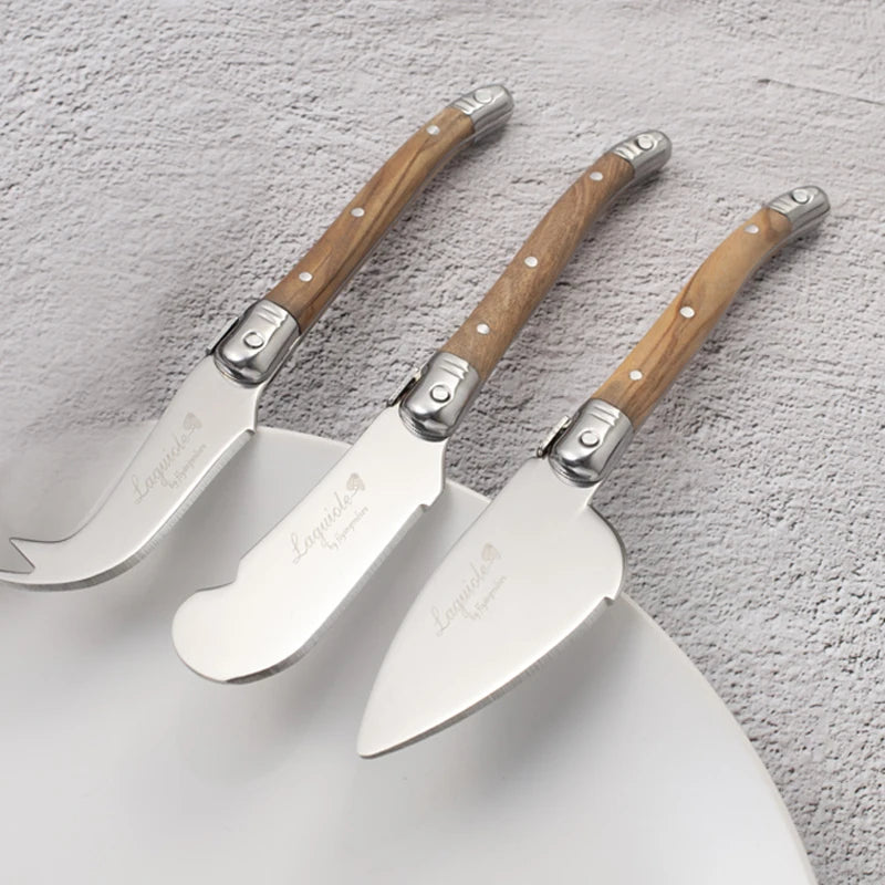 Butterverteiler Set Laguiole Stil Edelstahl Holzgriff Für Küchengebrauch