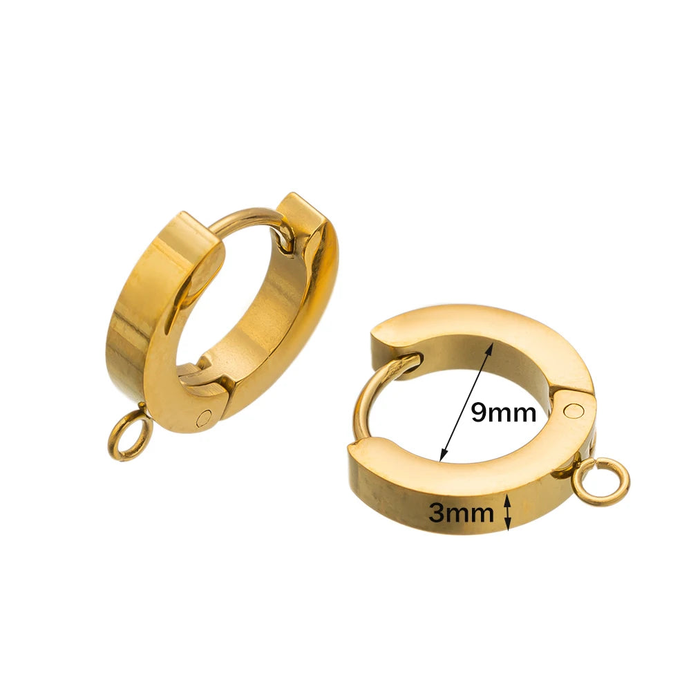 10er Set Edelstahl-Ohrringhaken mit Schlaufe für DIY-Schmuck