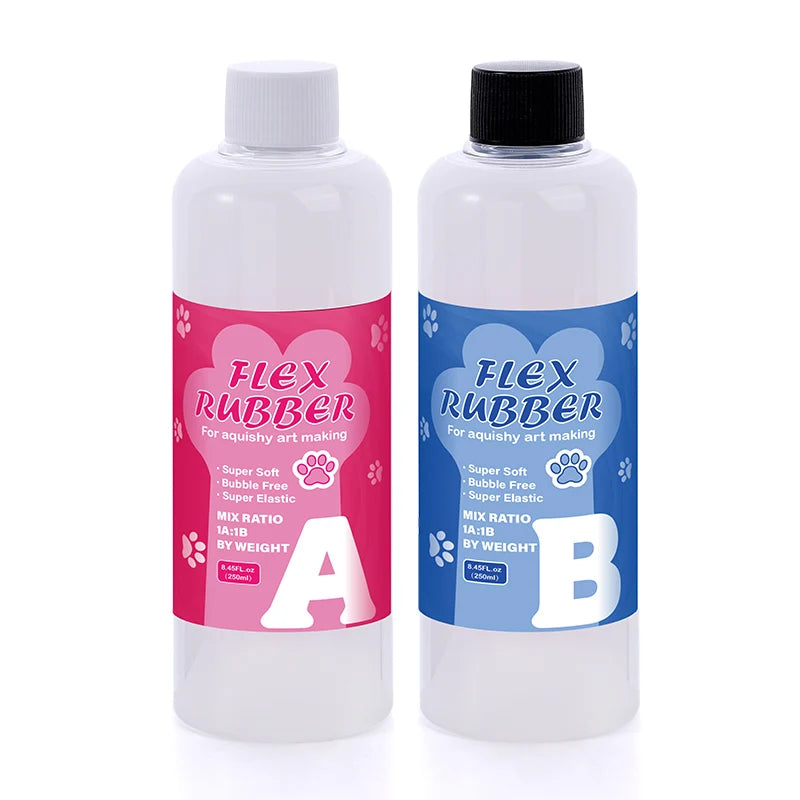 Flüssiges Silikongel Set für Squishy Basteln in 4 Größen mit 1 zu 1 Mischung