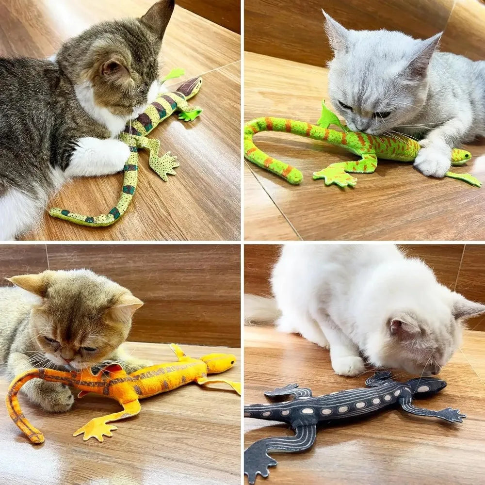 Bissfestes Eidechsen Spielzeug für Katzen – Interaktiv, Kaubar - Zahnreinigung