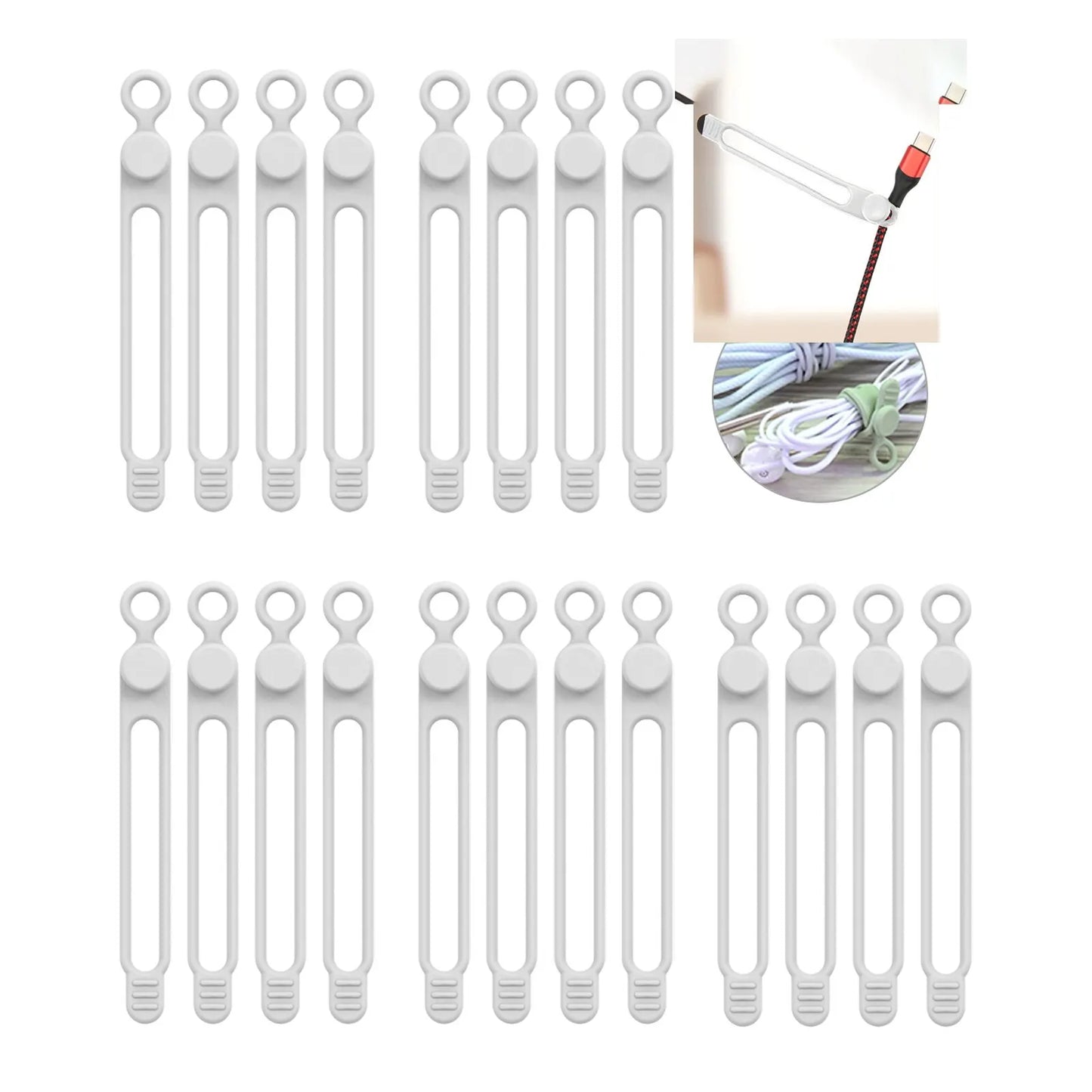 Flexible Silikon Kabelbinder für Ordnung Zuhause, Büro - Reisen