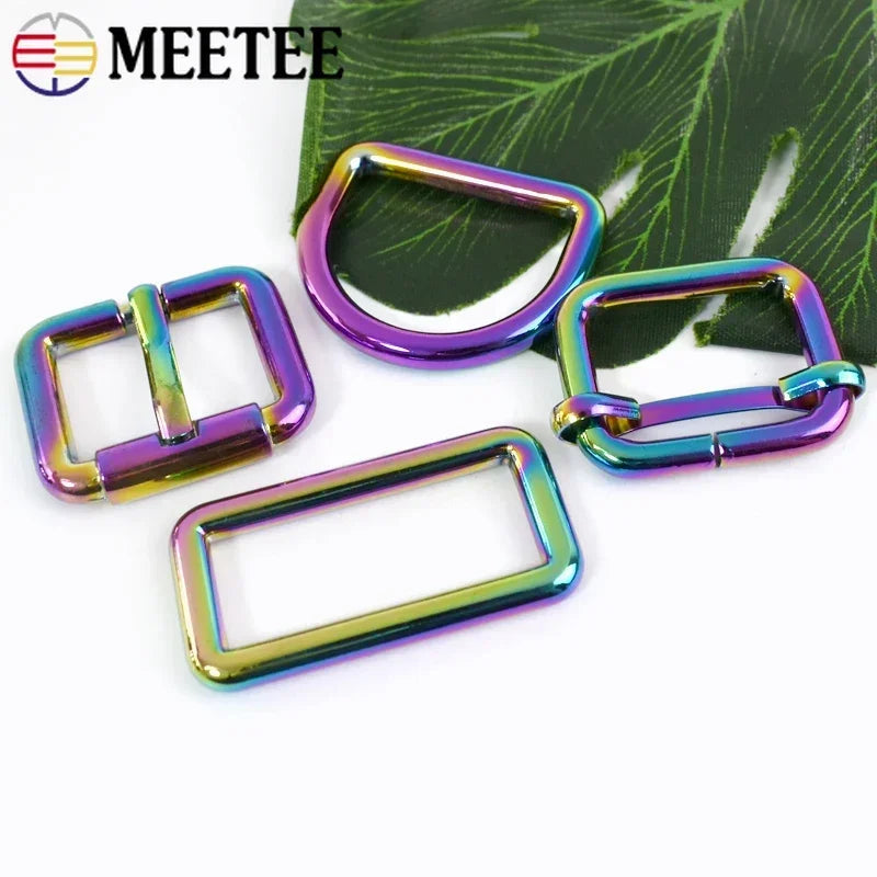 Metall Regenbogen Gurtschnallen 12er Set für Taschen und Gürtel