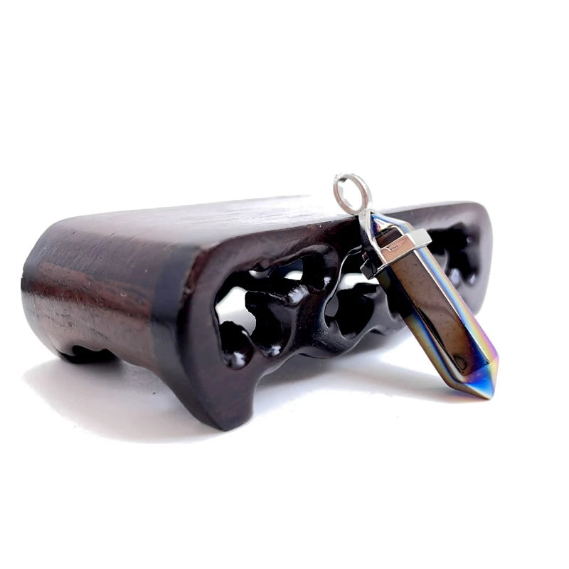 Naturstein Sechseck Stabanhänger – DIY Schmuck, Amethyst, Tigerauge Mix