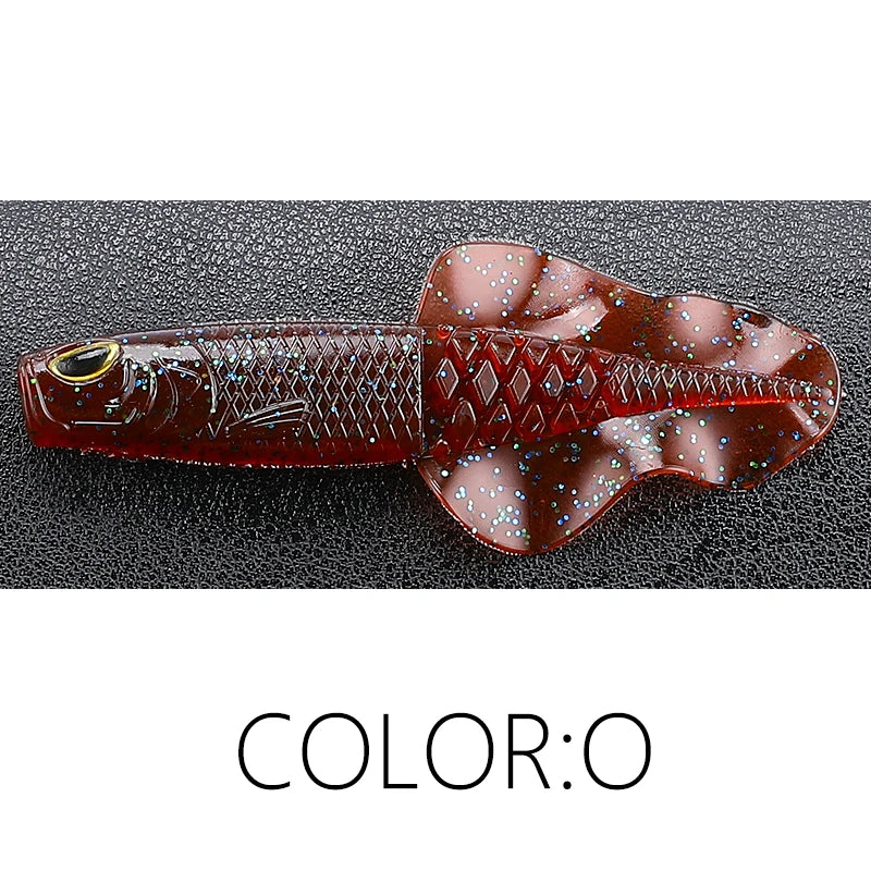 Realistischer Barsch Shad Angelköder mit 3D Augen – Verfügbar 76 mm oder 50 mm