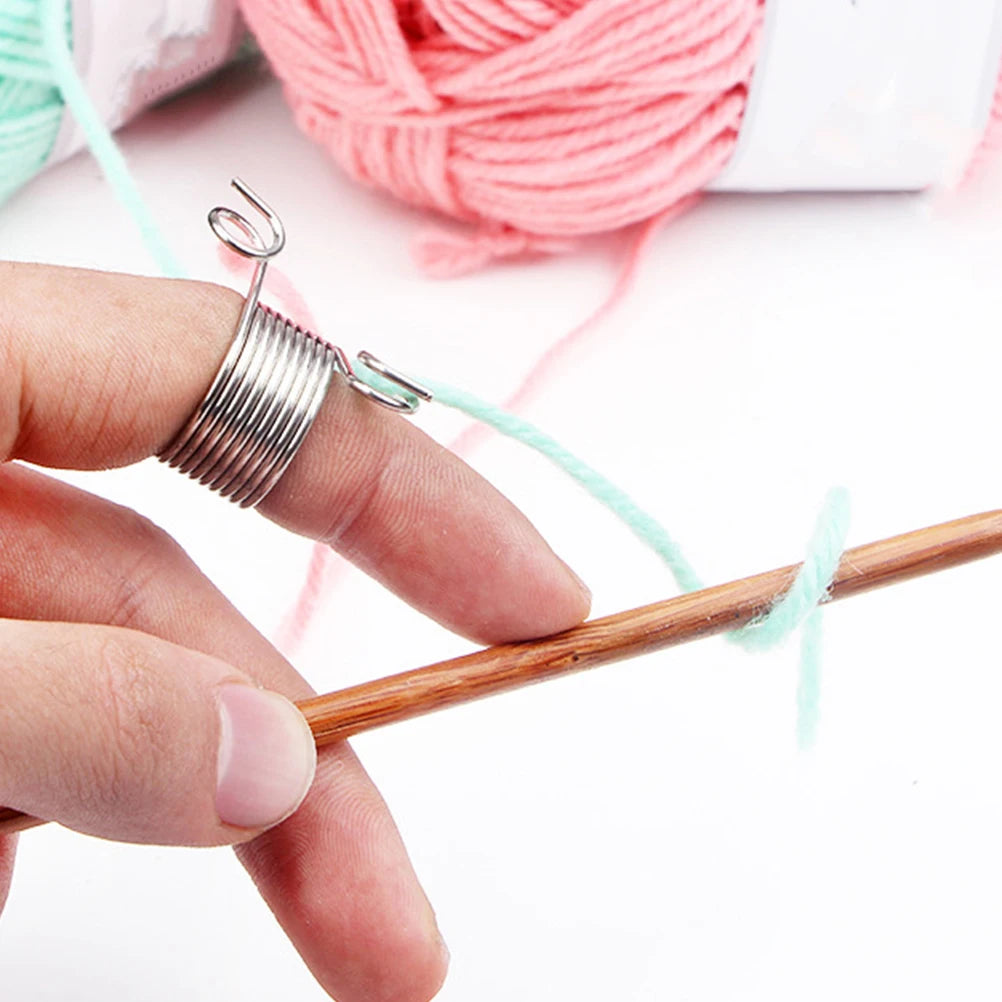 12-teiliges Edelstahl Strickring Set für verstellbare Garnführung zum Häkeln