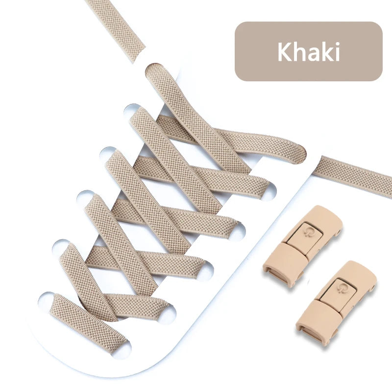 No Tie elastische flache Schnürsenkel mit Press Lock für Kinder und Erwachsene