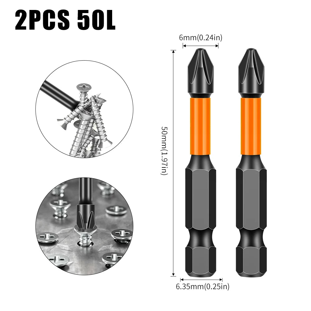 PH2 Kreuzdrehmomentkopf Schraubendreher S2-Stahl magnetisch rutschfest