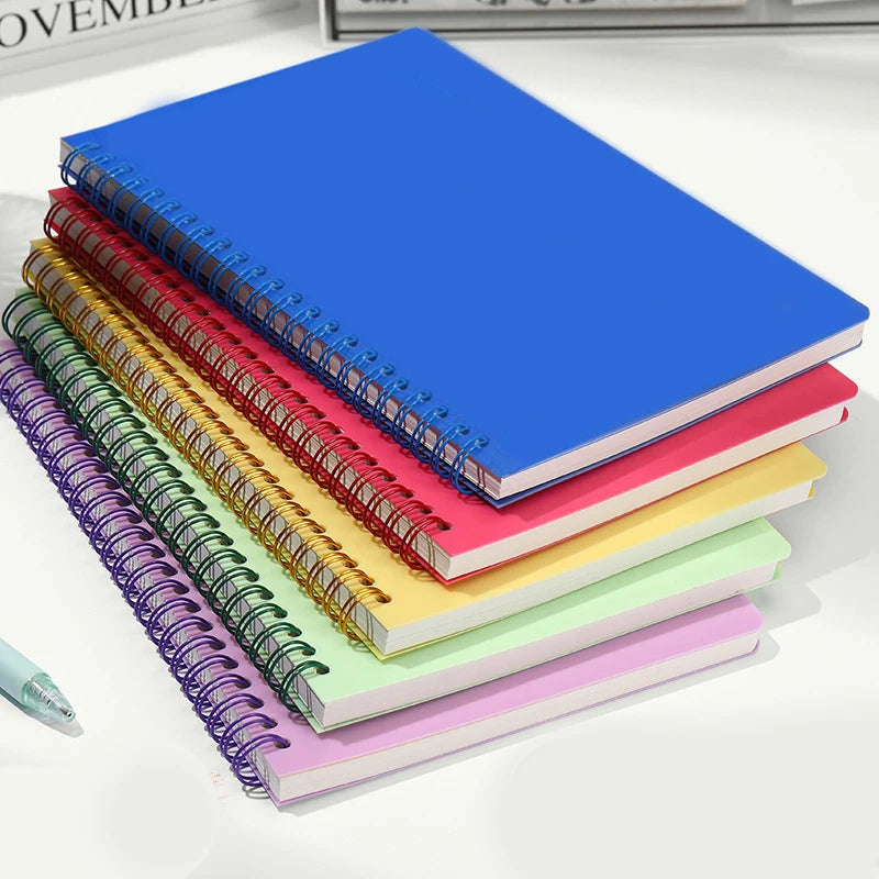 A5 Spiralnotizbuch 160 Seiten liniert dickes Papier Augenschutz Schule Büro