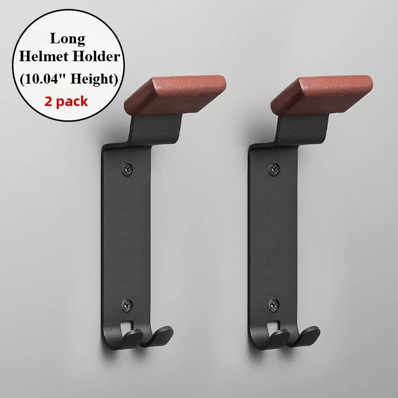 Bohrmontierter Motorradhelmständer aus Holz und Kohlenstoffstahl-Yabubest - Home & More