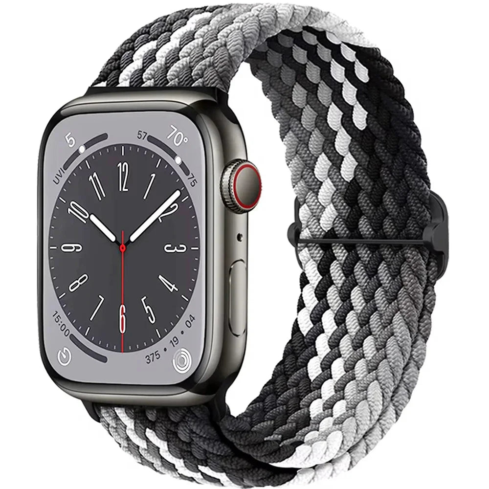 Geflochtenes Solo Loop Nylonarmband für Apple Watch Ultra und Serie