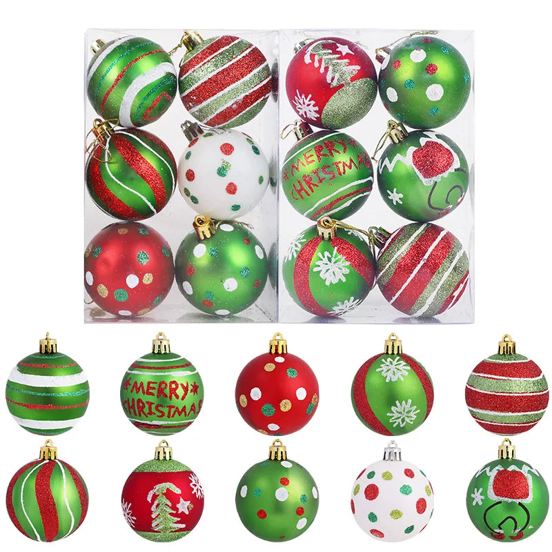 Glitzernde Weihnachtskugeln zum Aufhängen 12er Set 6 cm rund