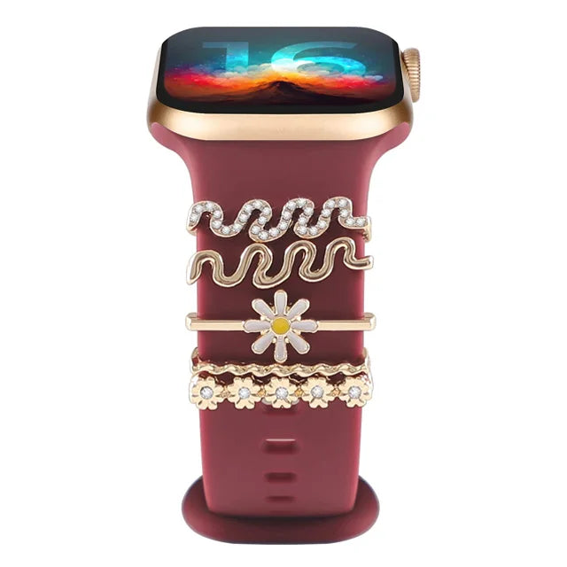 Dekoration für Apple Watch Band Ultra2 10 9 8 Diamant Schmuck Armband Zubehör für Samsung/Huawei Uhr 20/22mm Armband Charms-Yabubest - Home & More