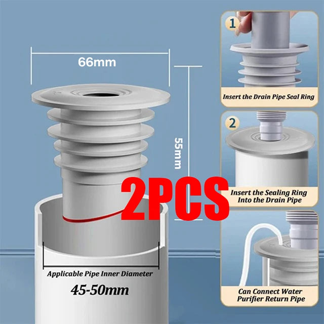 Flexibler Silikon Dichtungsring 35-75mm – Geruch - Leckage Schutz fürs Bad