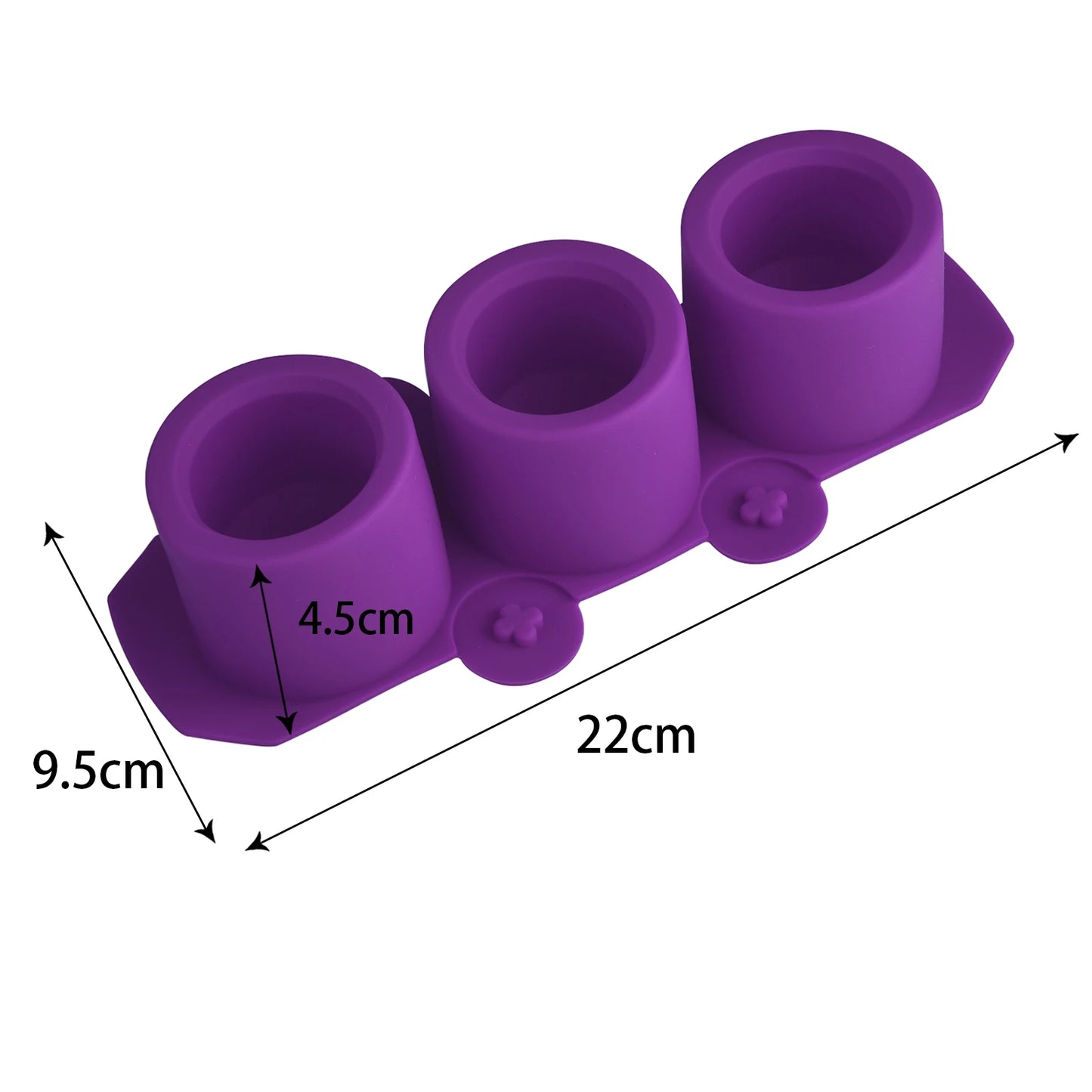 3-Loch Runde Silikonform für Beton Blumentopf DIY Deko Sukkulenten